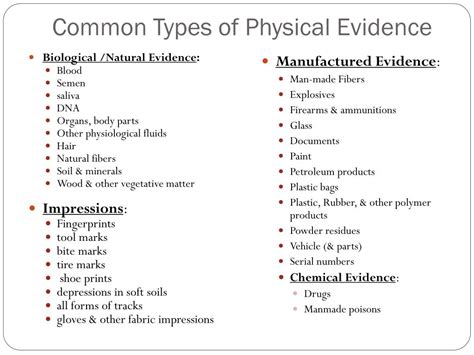 laboratory analysis of physical evidence|examples of forensic evidence.